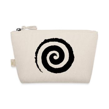 Schwarze Pinselstrich-Spirale - Bio-Täschchen - Natur - Vorne