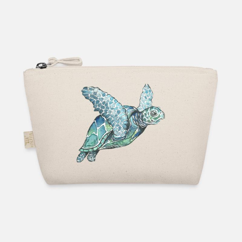 watercolor turtle - Organic Pouch - nature