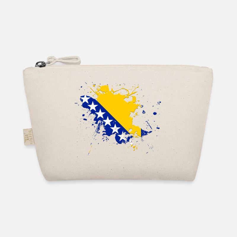 Bosnien und Herzegowina Flagge als Farbklecks - Bio-Täschchen - Natur