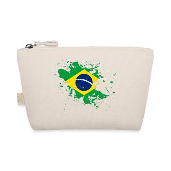 Brasilien Flagge als Farbklecks - Bio-Täschchen - Natur - Vorne