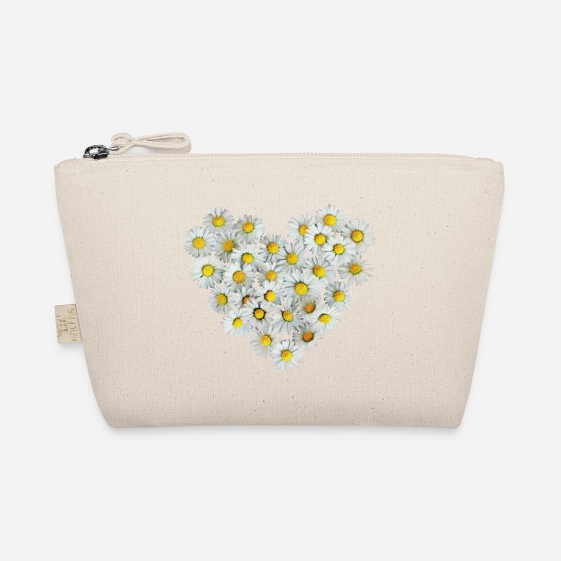 Gänseblümchen Herz Frühling Daisy Blüte Blume - Bio-Täschchen - Natur