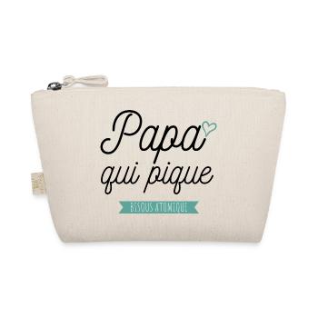 PAPA QUI PIQUE idée cadeau citation humour - Trousse biologique - nature - Devant