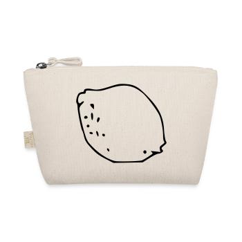 Lemon Emoji Fruit Sticker Sketch Black - Organic Pouch - nature - Front