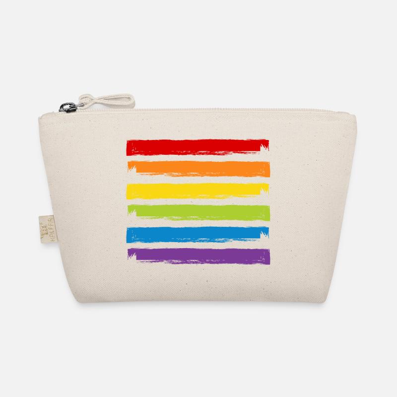Regenbogen Farben LGBT LGBTQ Gay Pride CSD Symbol - Bio-Täschchen - Natur