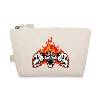 head of death flame skull crane motrocycle biker - Organic Pouch - nature - Front