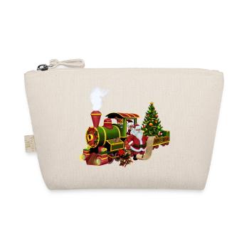 Santa mit einem Zug - Bio-Täschchen - Natur - Vorne