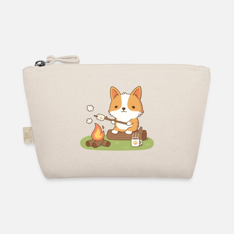 Corgi Campfire and Marshmallow Organic Pouch