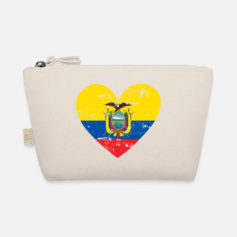 Flag Heart Ecuador Flag Organic Pouch