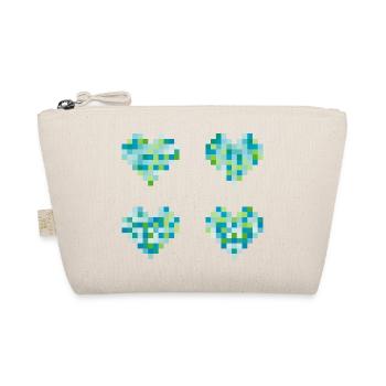 Cœurs 4 pixels - couleurs pastel néon - bleu - vert - Trousse biologique - nature - Devant