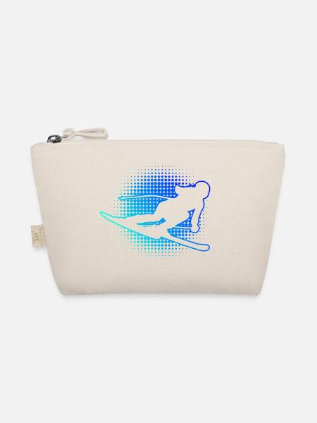 Ski Winter Sports Women Skiing Girls Skiers - Organic Pouch - nature - Front