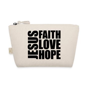 Jesus Faith Love - Organic Pouch - nature - Front