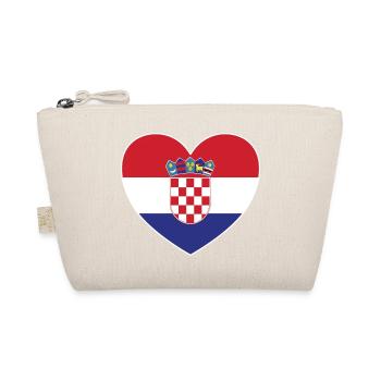 Kroatien Flagge Herz - Bio-Täschchen - Natur - Vorne