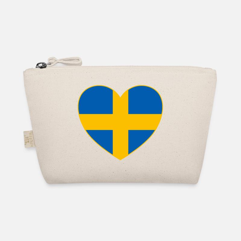 Sweden Flag Heart Organic Pouch