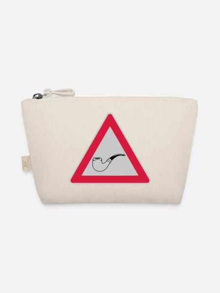 Schild Vorsicht Tabakpfeife - Bio-Täschchen - Natur - Vorne