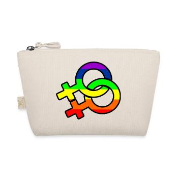 Gender lesbian logo with rainbow - Organic Pouch - nature - Front