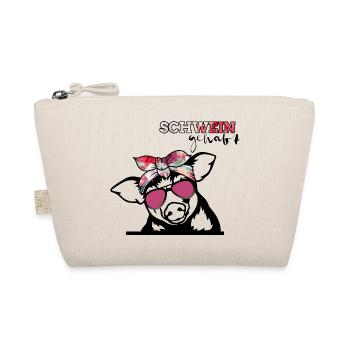 Schwein gehabt sunglasses Tier Tierwelt lustig pig - Bio-Täschchen - Natur - Vorne