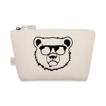 Polar Bear with Sunglasses Funny Gift Idea - Organic Pouch - nature - Front