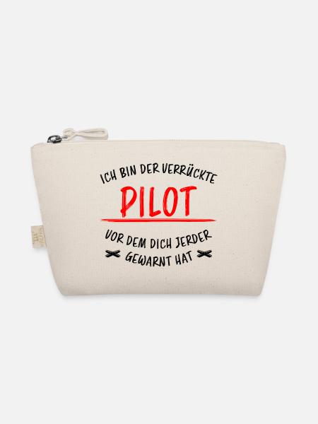 Pilot Lustiger Spruch Flugplatz Flugsport Geschenk - Bio-Täschchen - Natur - Vorne
