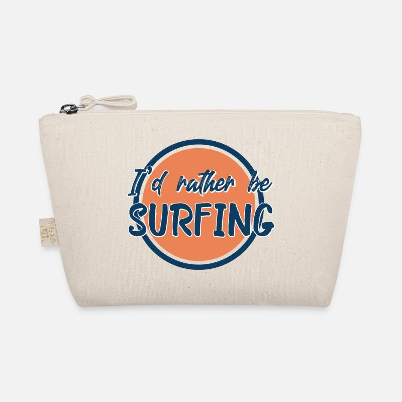 I'd rather be surfing, retro logo design Organic Pouch