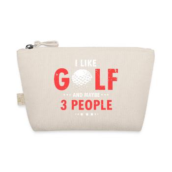 I Like Golf & Maybe 3 People Retro Funny T-Shirt - Bio-Täschchen - Natur - Vorne