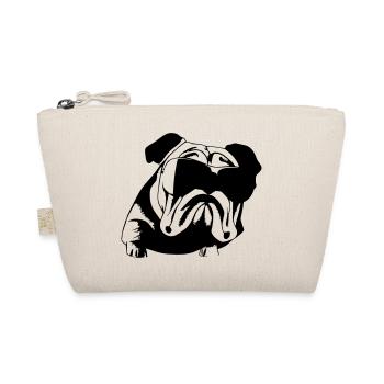 Bulldog dog dogs with sunglasses cool vector - Organic Pouch - nature - Front
