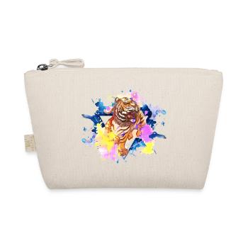 Tiger Splash Grunge Bunt Tier Raubtier Kunst - Bio-Täschchen - Natur - Vorne