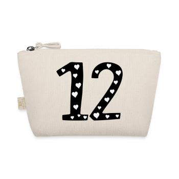 12 birthday with heart - Organic Pouch - nature - Front