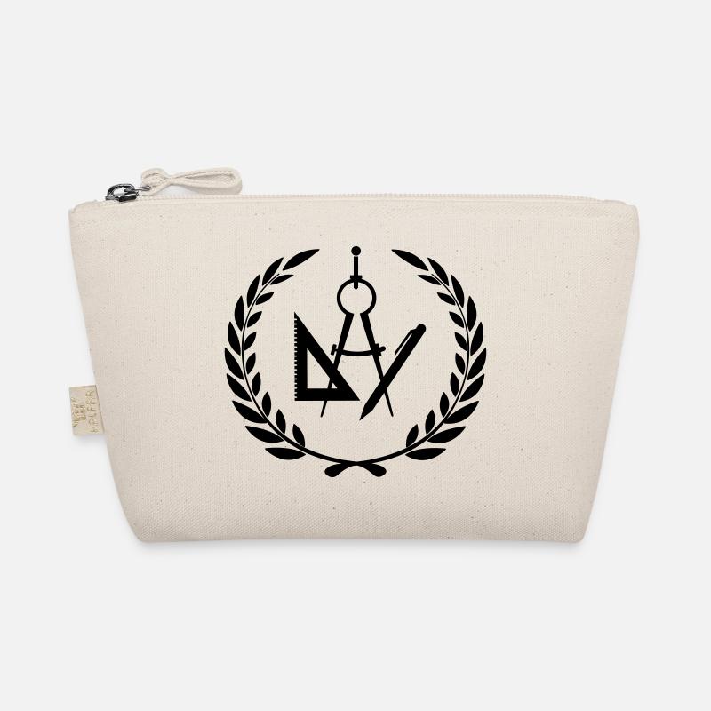 Architekten- oder Designerwerkzeuge im Lorbeerkranz Bio-Täschchen