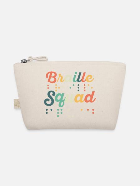 Braille Squad Braille Dots Impaired Blindness - Bio-Täschchen - Natur