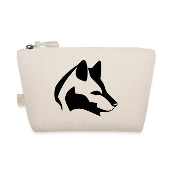 Silhouette Hundekopf, Schwarzes Emblem, Tierdesign - Bio-Täschchen - Natur - Vorne