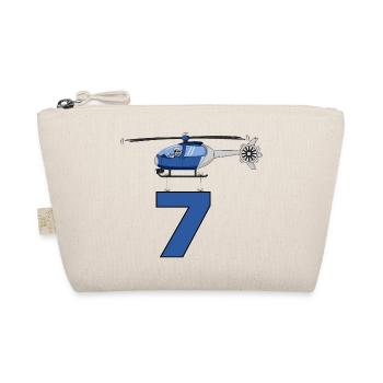Helicopter 7th birthday - Organic Pouch - nature - Front