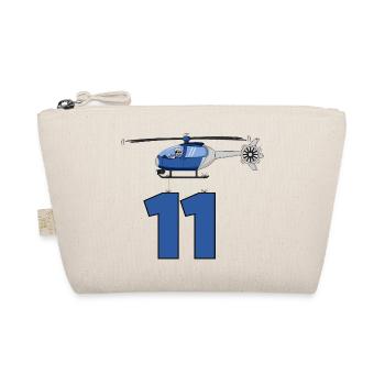 Helicopter 11th birthday - Organic Pouch - nature - Front