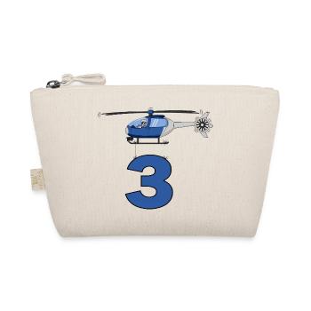 Helicopter 3rd birthday - Organic Pouch - nature - Front