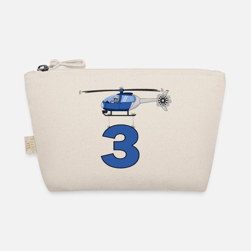 Helicopter 3rd birthday Organic Pouch