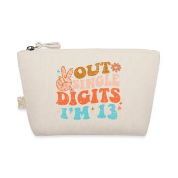 Groovy Peace Out Single Digits I'm 13 Birthday - Bio-Täschchen - Natur - Vorne