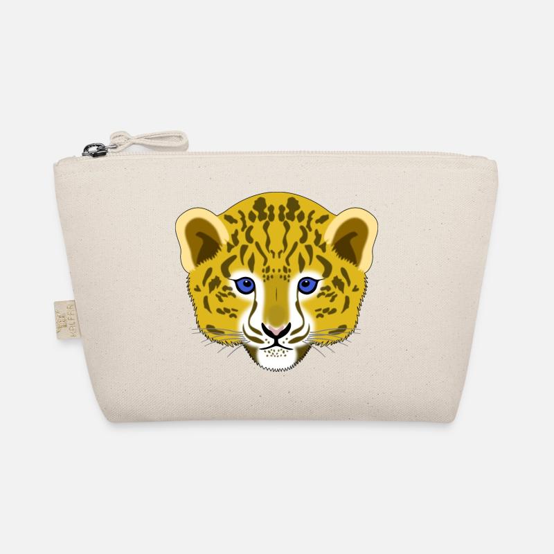 Panther Leopard Jaguar Baby Kopf - Bio-Täschchen - Natur