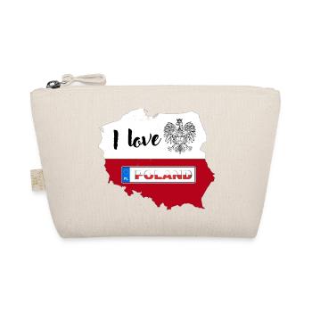 J’aime la Pologne Carte polonaise Plaque d’immatriculation - Trousse biologique - nature - Devant