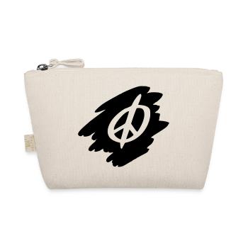 Peace Sign Drawing Peace Sketch black - Organic Pouch - nature - Front