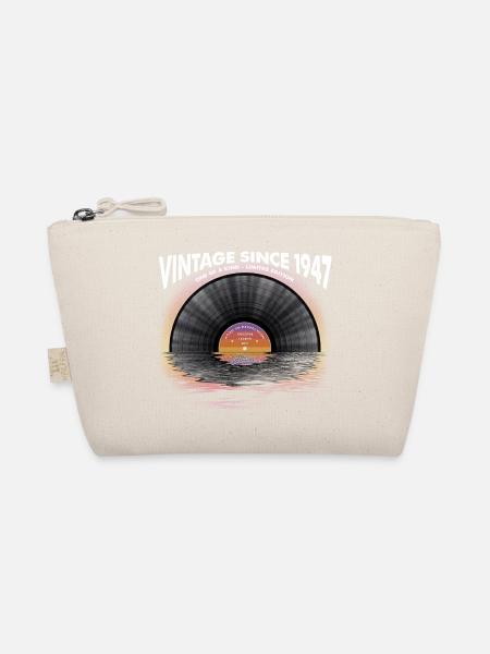 Vintage seit 1947 Retro Disco Music Vintage - Bio-Täschchen - Natur - Vorne