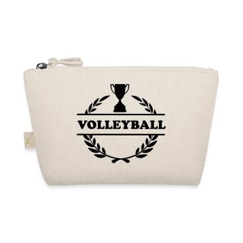 Laurel wreath with cup and text 'volleyball' - Organic Pouch - nature - Front