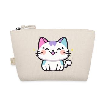 Cute happy cat - Organic Pouch - nature - Front