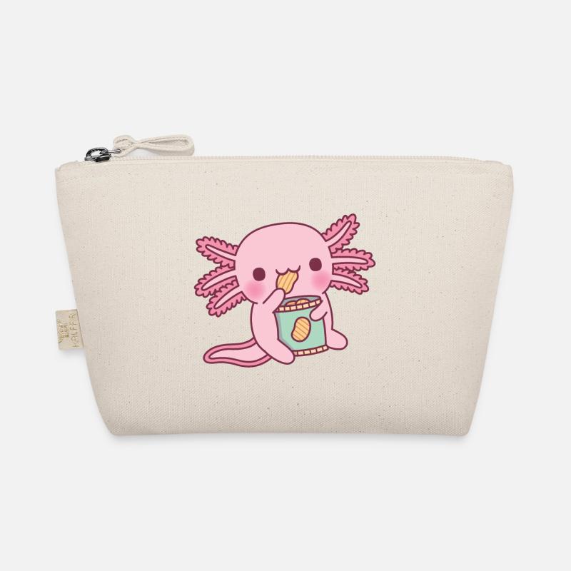 Cute Axolotl Eating Potato Chips Organic Pouch