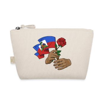 Haïti Drapeau Haïtien Rose à Main I Cadeau - Trousse biologique - nature - Devant