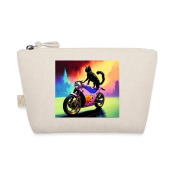 Cat on motorcycle - Organic Pouch - nature - Front