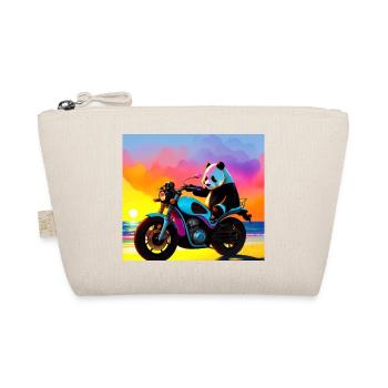 Panda on motorcycle at sunset - Organic Pouch - nature - Front