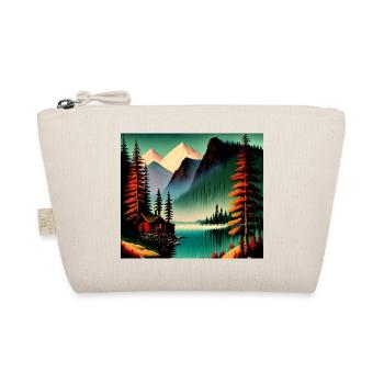 Retro mountain range with lake - Organic Pouch - nature - Front