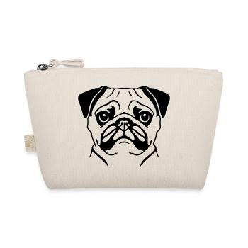 Pug Portrait Vector Illustration - Organic Pouch - nature - Front