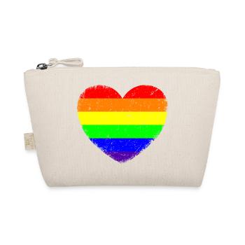 LGBTQ Herz | Im Vintage-Style - Bio-Täschchen - Natur - Vorne