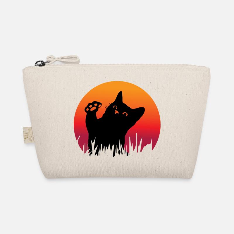 Niedliche Katze - schwarze Katze - Bio-Täschchen - Natur
