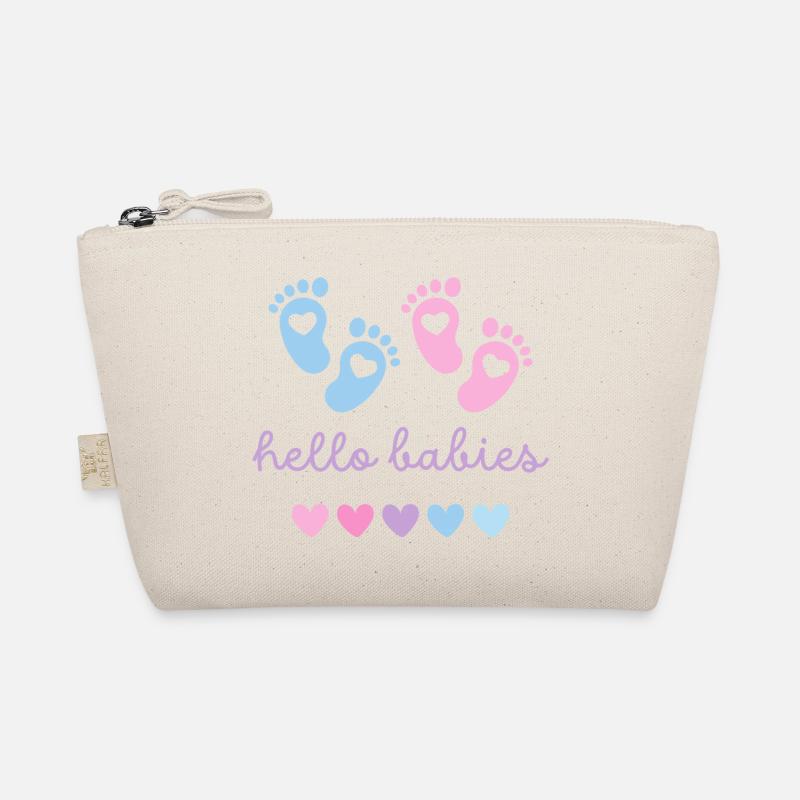 hello babys blau rosa - Bio-Täschchen - Natur